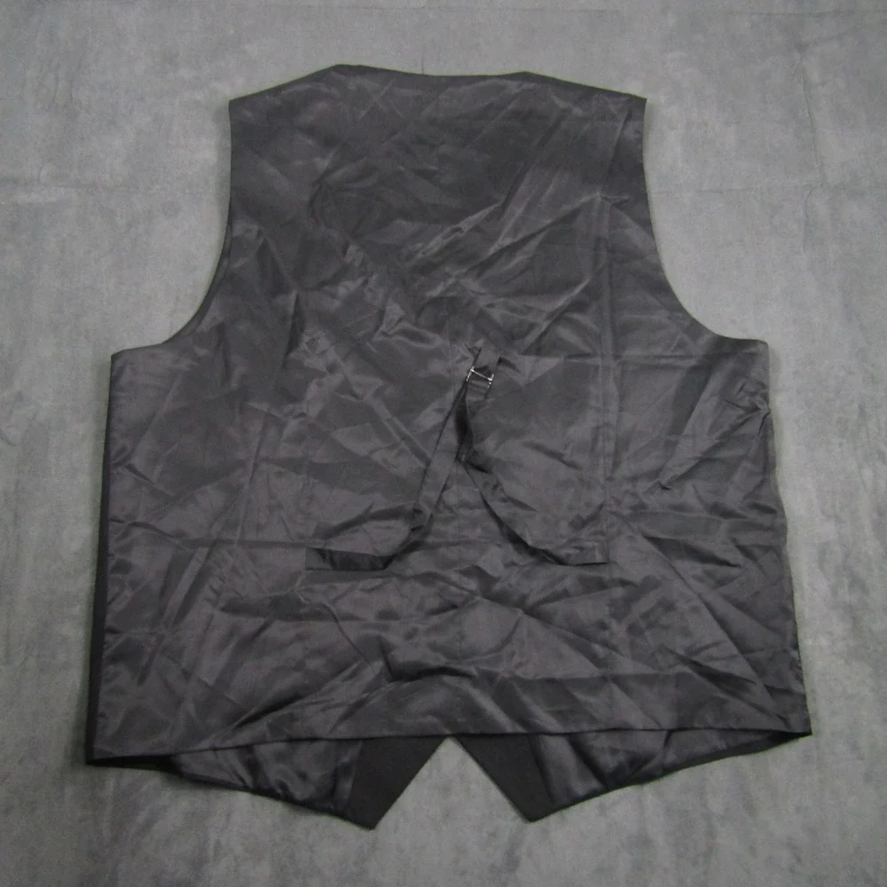 Suit Vest Men 3XL Black Formal Waistcoat Adjustable Back Wedding